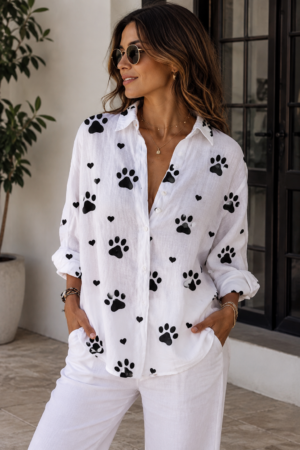 Paw & Heart Linen Shirt