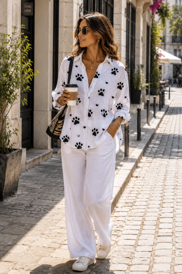 Paw & Heart Linen Shirt Front Paw & Heart Linen Shirt