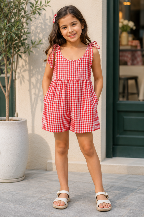 Red Gingham Romper