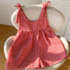 Red Gingham Romper