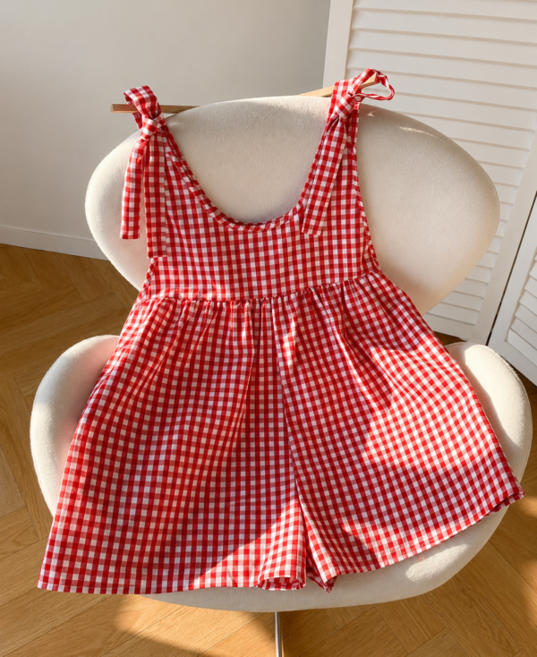 Red Gingham Romper