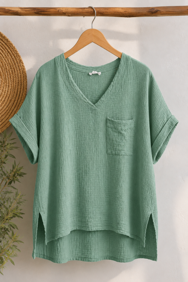 Sage Breeze Textured Top