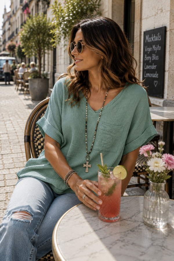 Sage Breeze Textured Top