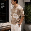 Sandstone Abstract Knit Polo (2) Sandstone Abstract Knit Polo