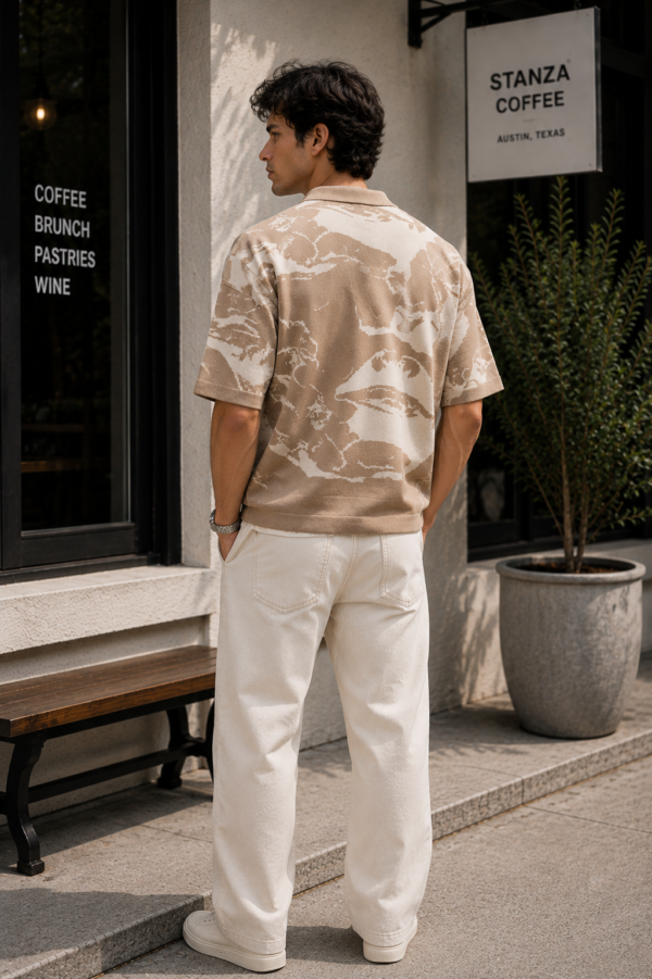 Sandstone Abstract Knit Polo (3) Sandstone Abstract Knit Polo