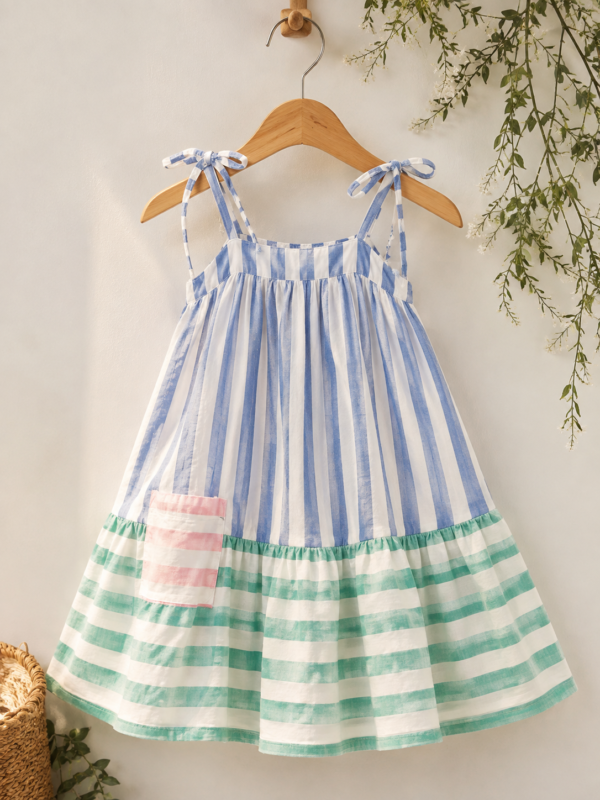 Seaside Stripe Ruffle Dress (1) Seaside Stripe Ruffle Dress