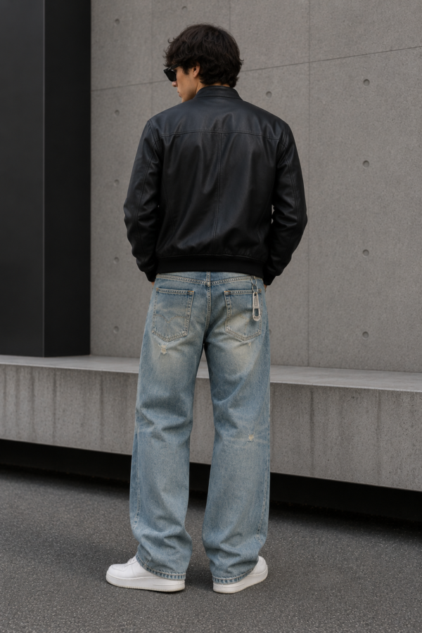 Vintage Ice Blue Distressed Wide-Leg Jeans (3) Vintage Ice Blue Distressed Wide-Leg Jeans