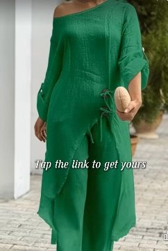 Green Relaxed Top and Trousers Set